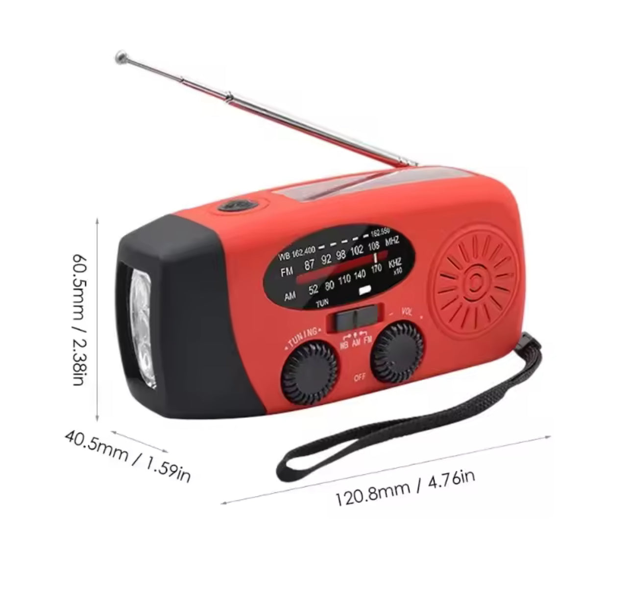 Emergency hand crank radio