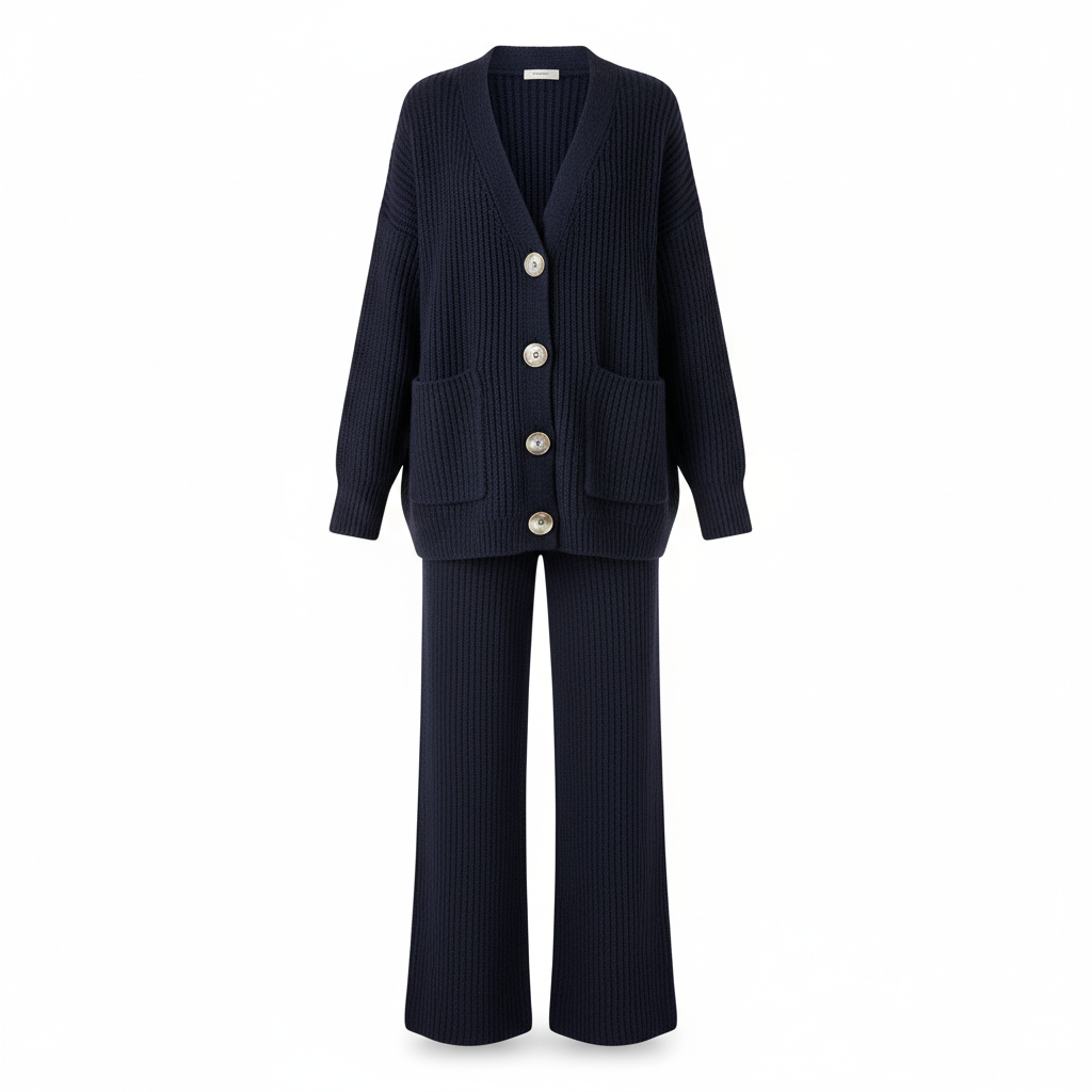 The Long  Ribbed Sweater and Pants Set