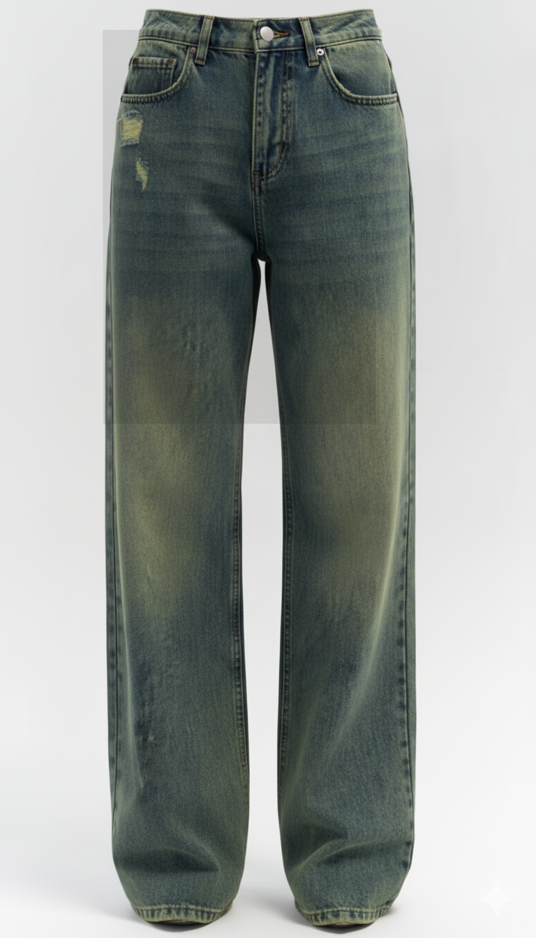 Washed Wide Leg Jeans