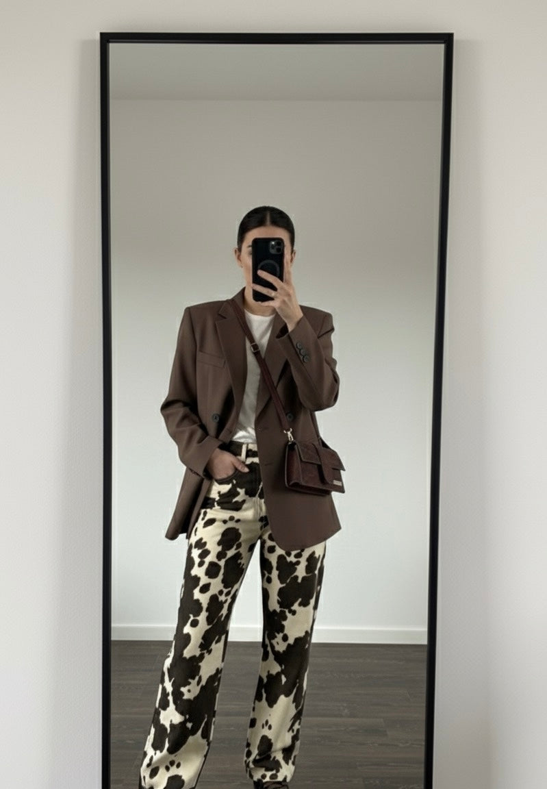 Statement Cow Print Pants